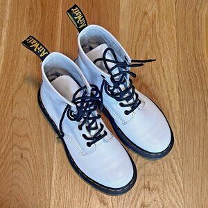 1460 Dr. Marten White Leather Lace Up Booties Womens Size 6 Smooth